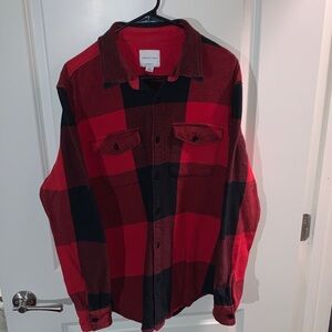 American Eagle Outfitters Red and Black Checkered Shirt
